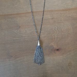 Lucky Brand silver tassel necklace
